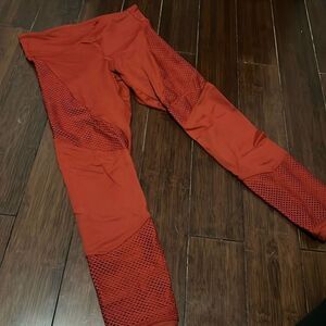 Koral Leggings - Mesh Ankle Leggings - Size Medium - Burnt Orange Color